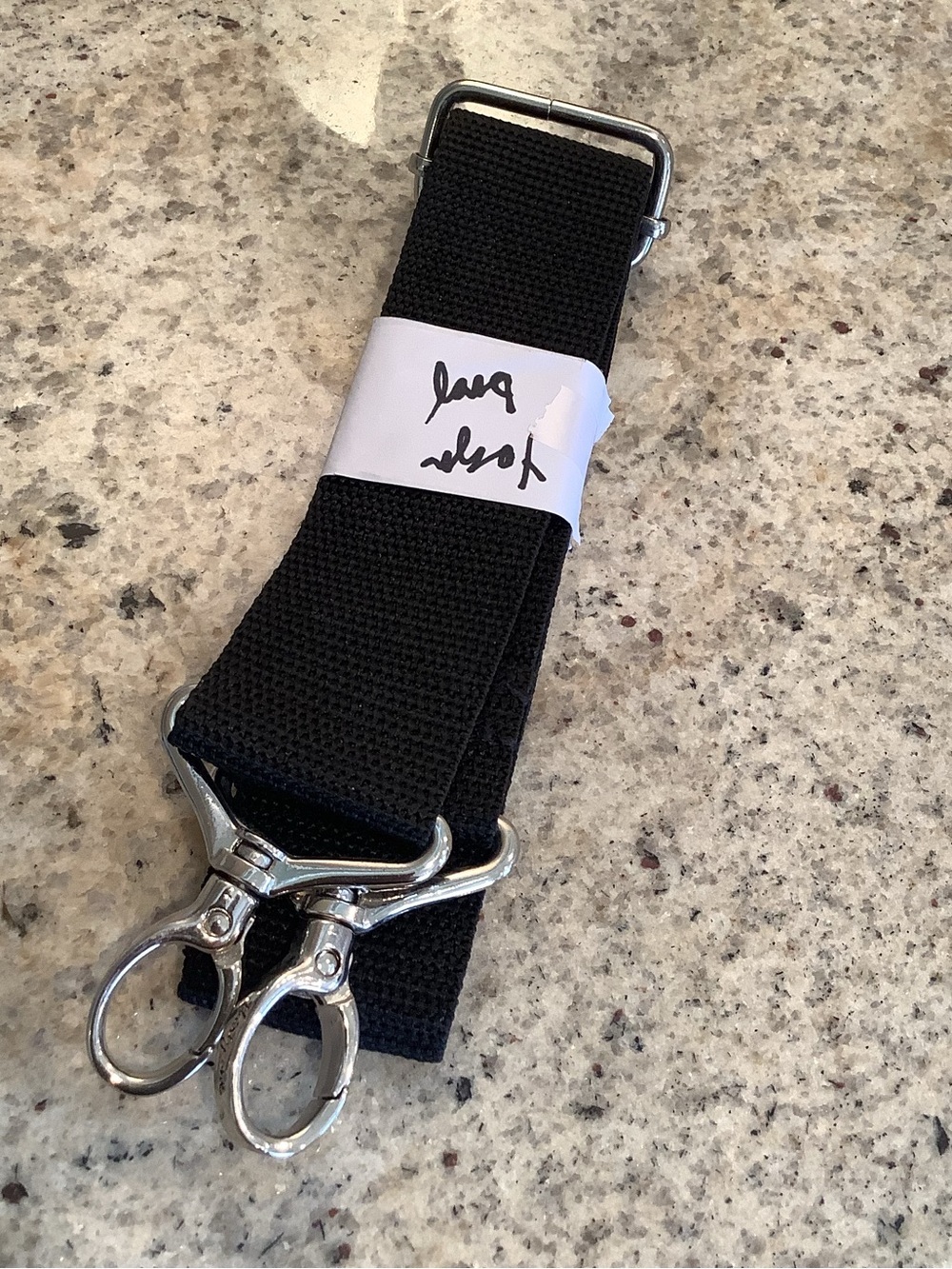 Adjustable Black Nylon Strap with Silver Swivel Clips - For Thirty One Yoga Bag
